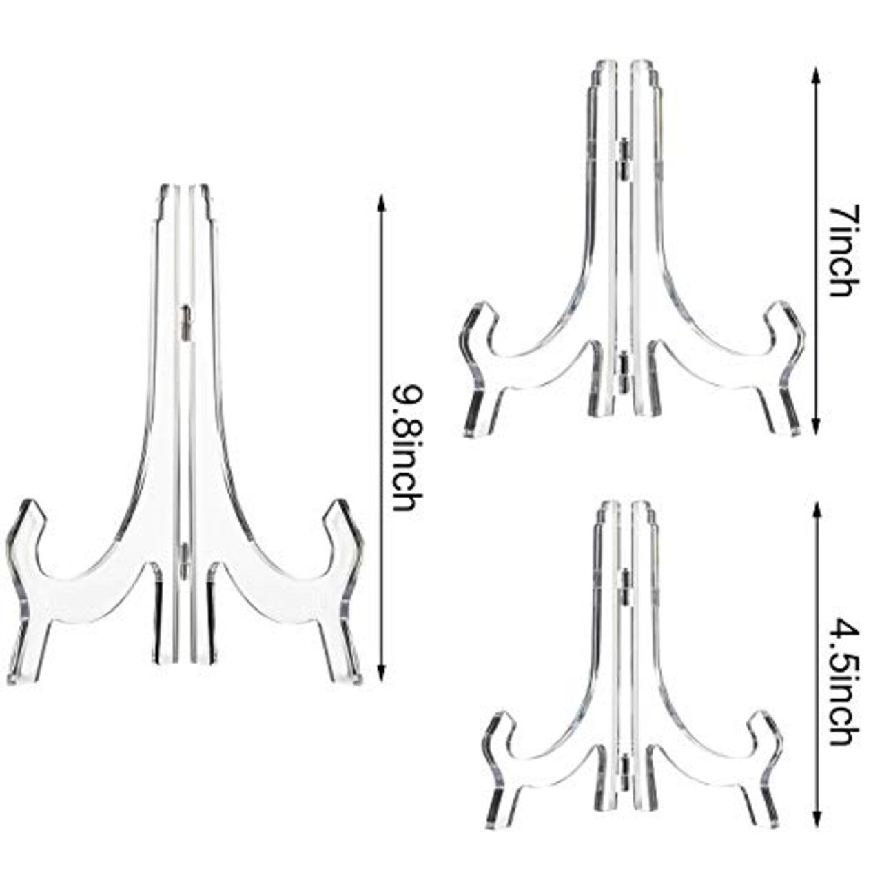 Clear Acrylic Easels Plate Stands Holders to Display Pictures or Other Items for Display Decoration